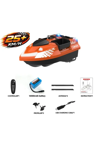 KESEROĞLU SAZAN YEMLEME (TEKNE VE BOTU)Flytec V802 4 kabin 3KG yük 500M 12000mah pil RC kumandalı (konumsuz) ürün görseli 1