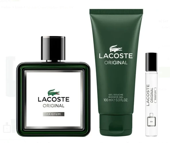 Lacoste Original Parfum 100 ml Erkek Parfüm Set - Resim 2