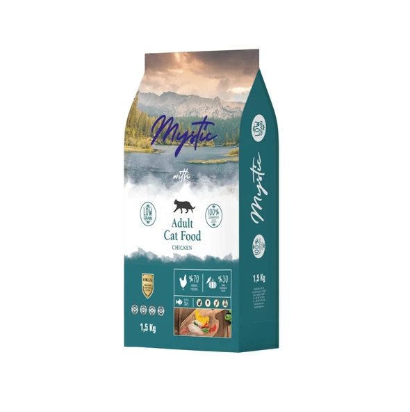 Mystic Az Tahıllı Tavuklu  Yetişkin Kuru Kedi Maması 1,5kg. ürün görseli 1