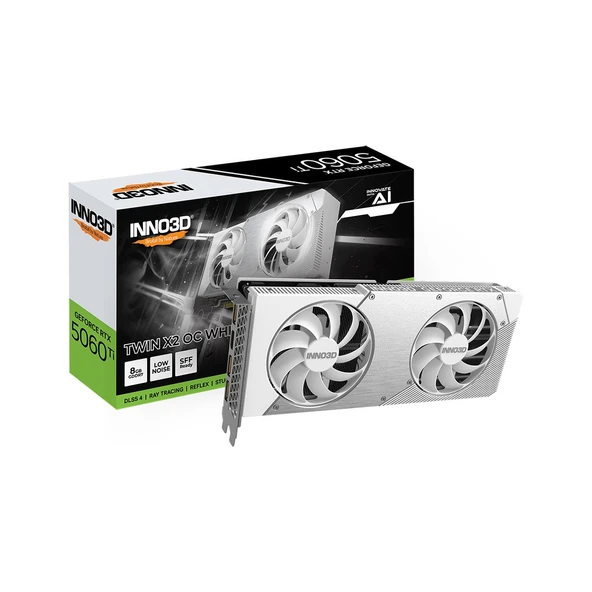 INNO3D RTX5060Ti 8GB Twin X2 Oc White 128Bit Gddr7 Ekran Kartı N506T2-08D7X-193075W ürün görseli 1
