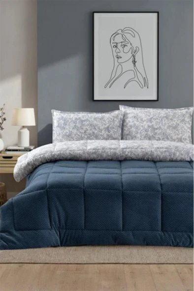 Gracias 4 Parça Comforter Set İndigo ürün görseli 1