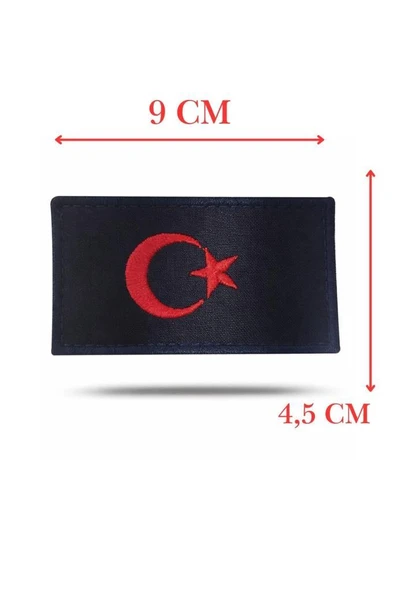 Single Sword BAYRAK Nakış Patch - Peç 10 Cm X 4,5 Cm ürün görseli 1