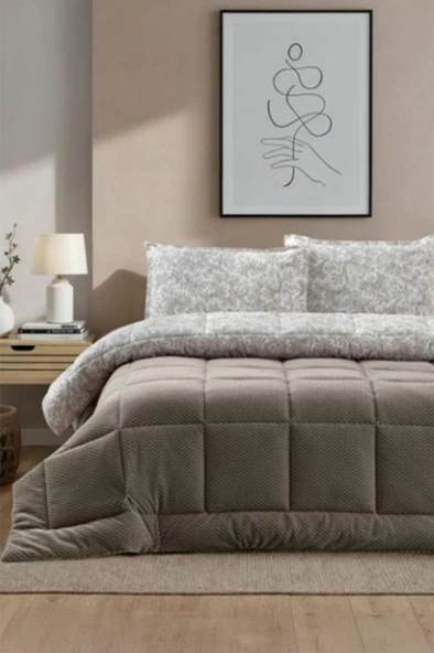 Gracias 4 Parça Comforter Set Kahve ürün görseli 1