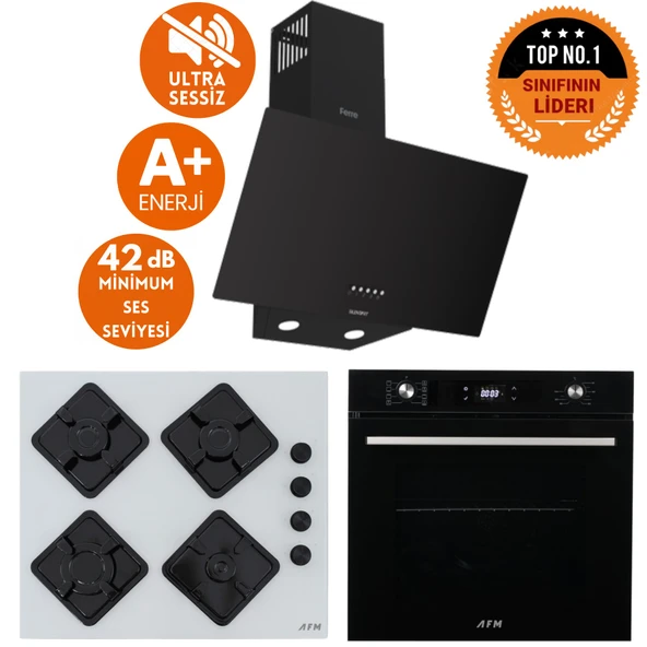 Ferre ve AFM Tech MARKALI RAO Sessiz Turbo Dijital 8 Prog Ankastre Set (D086-SA +FM7700 +FM-BD2201) ürün görseli 1