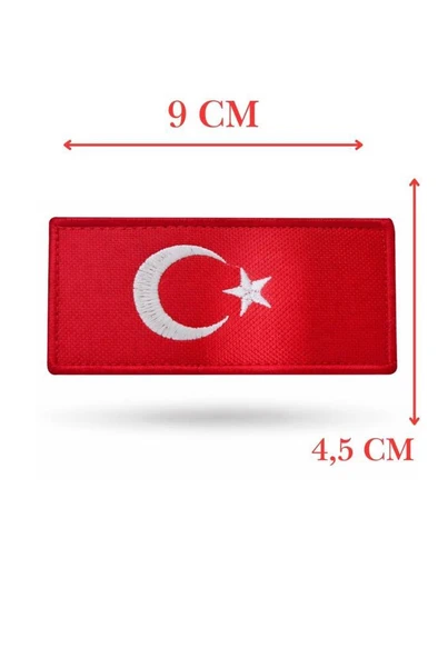 Single Sword BAYRAK Nakış Patch - Peç 10 Cm X 4,5 Cm - Resim 4