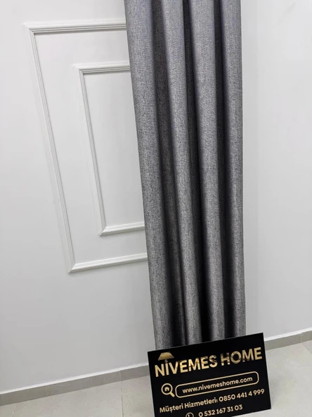 NİVEMESHOME NEVRA V-5209 GRİ 1/3 SIK PİLELİ FON PERDE APM ürün görseli 1