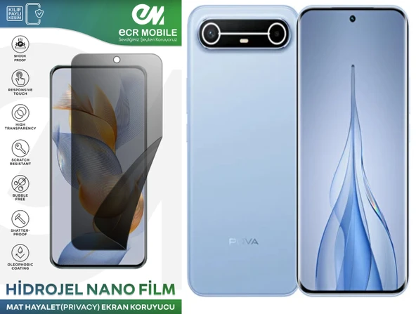 Tecno Pova Slim 5G ile Uyumlu Mat Hayalet (Privacy) Hidrojel Film Ekran Koruyucu ürün görseli 1