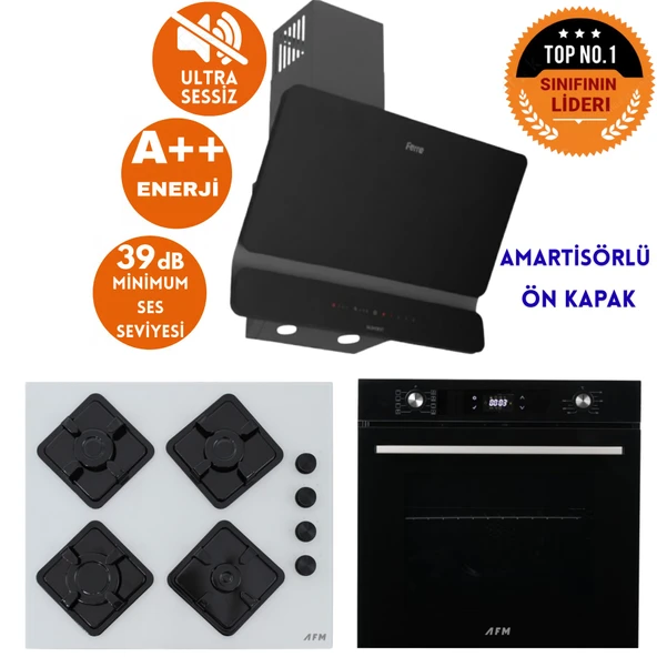 Ferre ve AFM Tech MARKALI VUA Sessiz Turbo Dijital 8 Prog Ankastre Set (D080-SA +FM7700 +FM-BD2201) ürün görseli 1