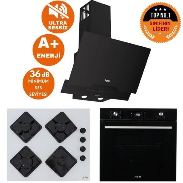 Ferre ve AFM Tech MARKALI BIQ Sessiz Turbo 8 Prog Dijital Ankastre Set (D063-SA +FM7700 +FM-BD2201) ürün görseli 1