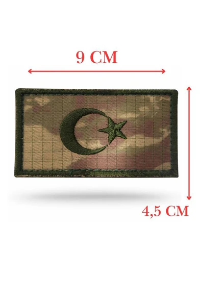Single Sword BAYRAK Nakış Patch - Peç 10 Cm X 4,5 Cm - Resim 2