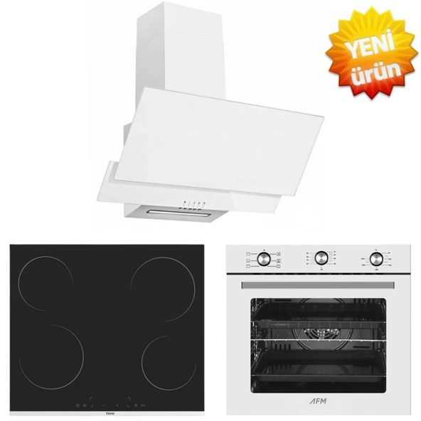 Ferre ve AFM Tech MARKALI/ Rosse Elektrikli Vitro. Turbolu Ankastre Set (MS261 + FM7601 + FM3301W ) ürün görseli 1