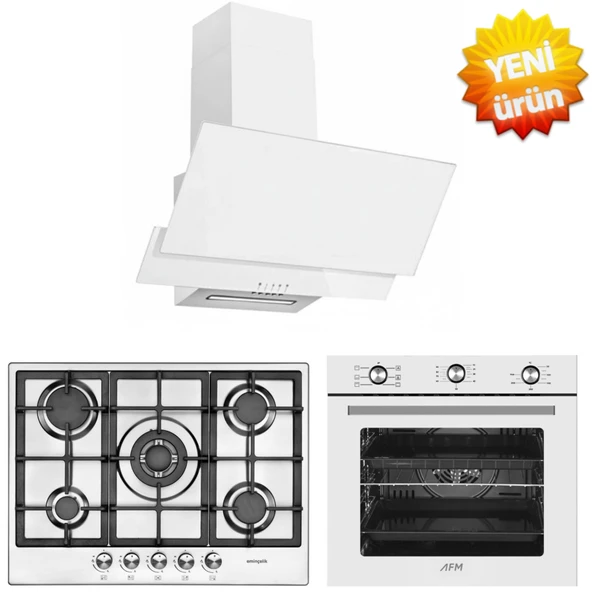 Eminçelik ve AFM Tech MARKALI/Griinox 6+1 Turbolu Ankastre Set (22 380 İNOX Emaye +FM7601 +FM3301W) ürün görseli 1