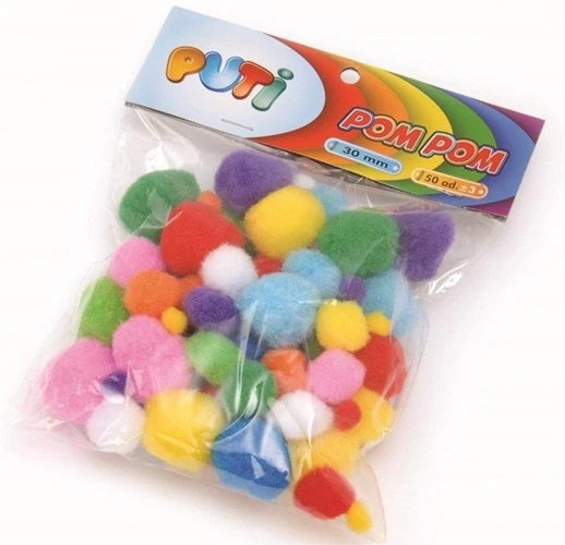 Puti Ponpon Karşık 10Mm 20Mm 30Mm - 2 paket ürün görseli 1