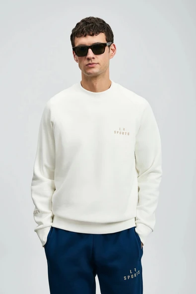 Lufian Erkek Sigma Kırık Beyaz Sweatshirt 112030186 ürün görseli 1