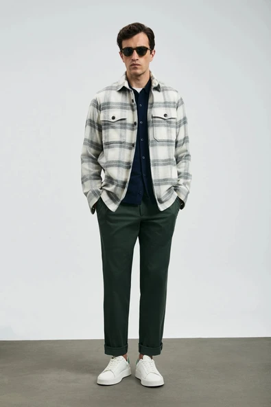 Lufian Valdo Erkek Gri Basic Gömlek Regular Fit 112010669 - Resim 4