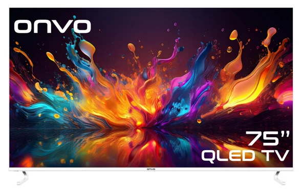 Onvo 75VQ90F3UA 4K Ultra HD 75" 190 Ekran Uydu Alıcılı Google Smart QLED TV ürün görseli 1