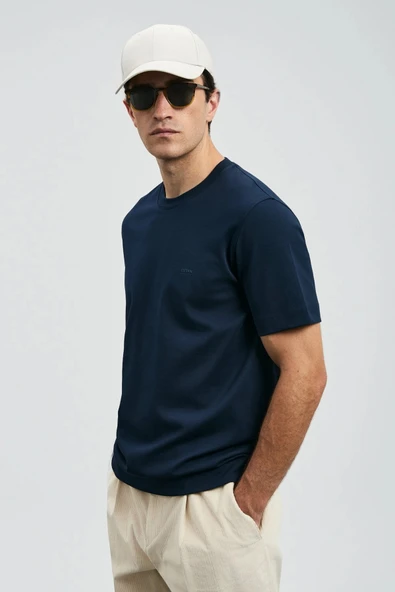 Lufian Roland Erkek Lacivert Basic T-Shirt 112020058 ürün görseli 1