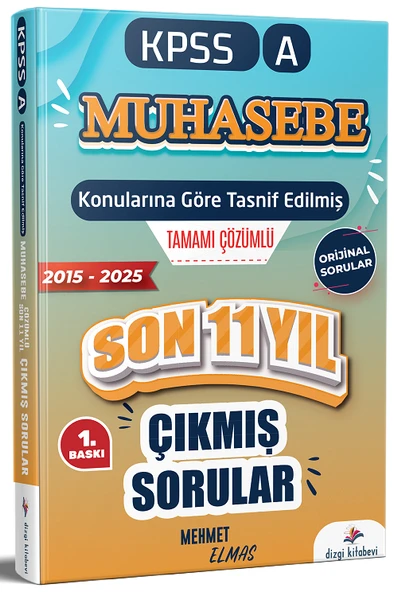 Dizgi Kitap 2026 KPSS A Muhasebe Konularına Göre Tasnif Edilmiş Son 11 Yıl Tamamı Çözümlü Orijinal Çıkmış Sorular 2015 2025 ürün görseli 1