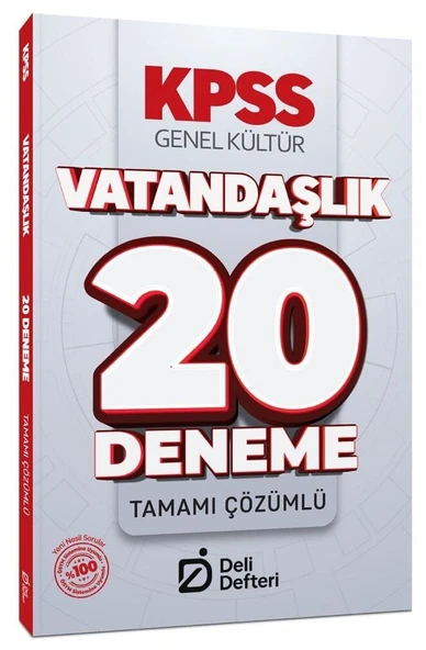 Deli Defteri 2026 KPSS Vatandaşlık 20 Deneme Çözümlü Deli Defteri Yayınları ürün görseli 1