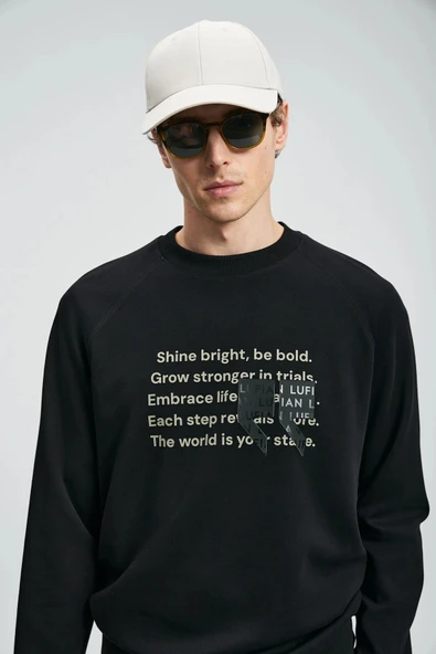 Lufian Erkek Shadow Siyah Sweatshirt 112030174 - Resim 2