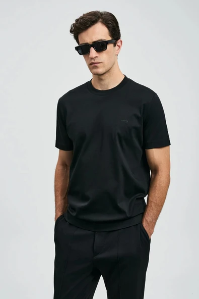 Lufian Roland Erkek Siyah Basic T-Shirt 112020058 ürün görseli 1