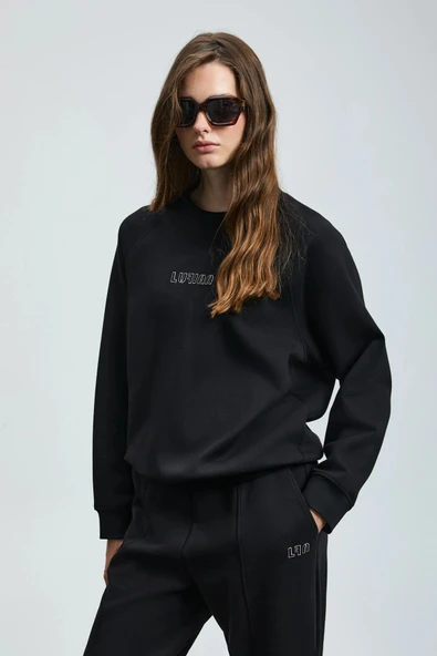 Lufian Alice Kadın Siyah Örme Sweatshirt 122030016 ürün görseli 1