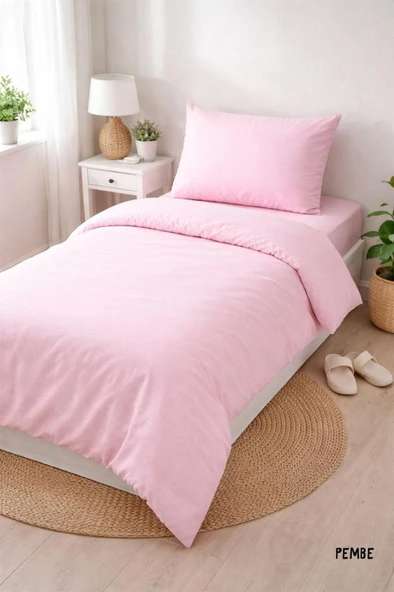 Colours Soft Tek Kişilik Nevresim Takımı Pembe ürün görseli 1
