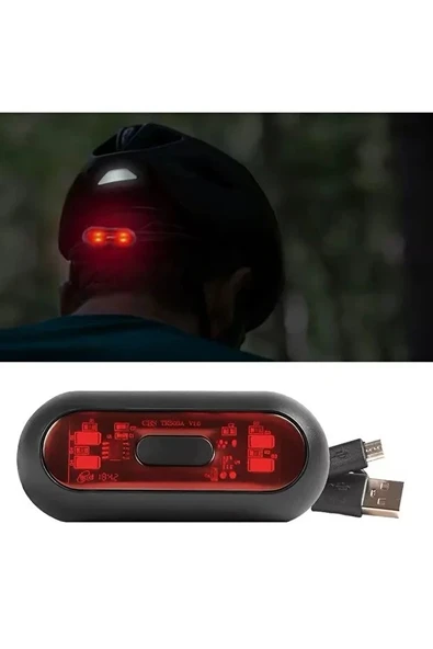 Kask Arkası Uyarı Led Işığı - Kask Ledi - Gece Kask Ledi ürün görseli 1