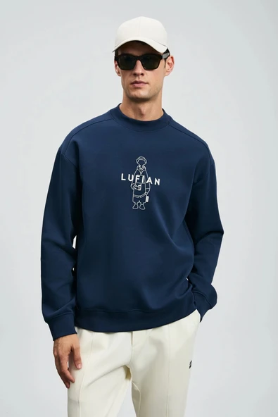Lufian Erkek Simba Lacivert Sweatshirt 112030175 - Resim 2