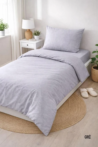 Colours Soft Tek Kişilik Nevresim Takımı Gri ürün görseli 1