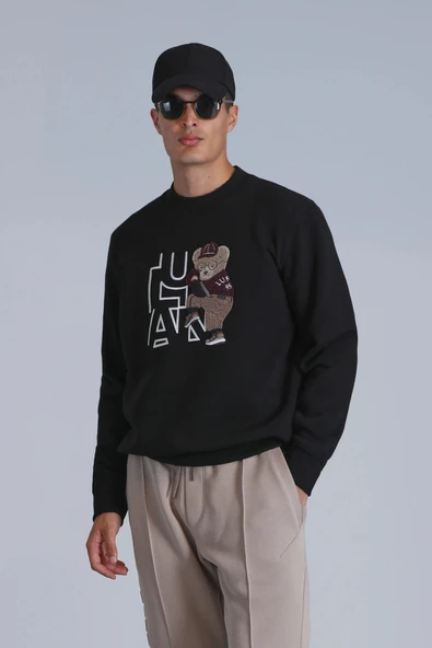 Lufian Pitcher Erkek Siyah Sweatshirt 112030138 ürün görseli 1
