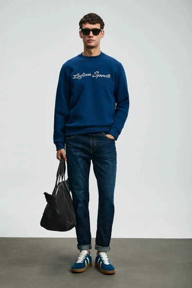 Lufian Erkek Peter Spor Jean Slim Fit Mavi Pantolon 112200240 ürün görseli 1