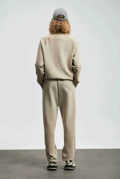 Lufian Kadın Alice Örme Bej Sweatshirt 122030016 - Resim 4