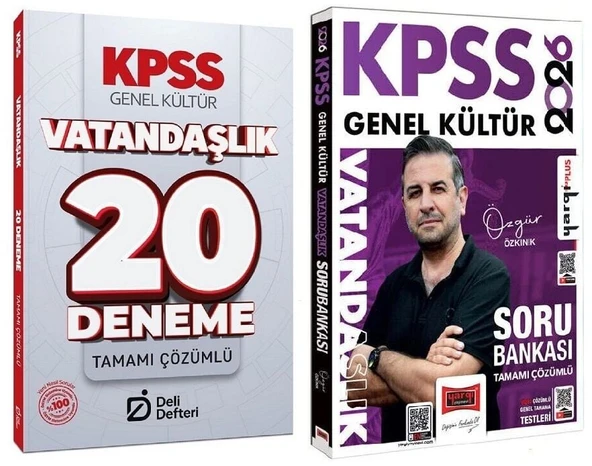 Yargı + Deli Defteri 2026 KPSS Vatandaşlık Soru Bankası + 20 Deneme 2 li Set - Özgür Özkınık Yargı + Deli Defteri Yayınları ürün görseli 1
