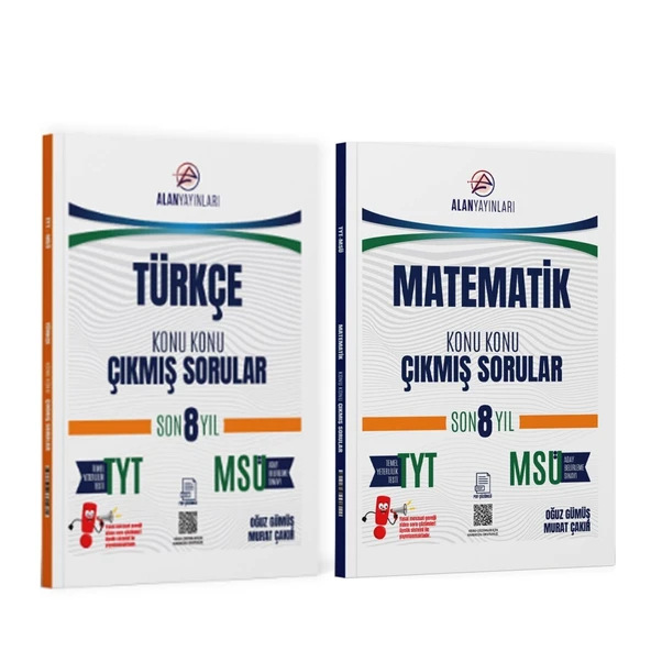 Alan Yayınları TYT MSÜ Matematik ve Türkçe Konu Konu Çıkmış Sorular Son 8 Yıl Seti 2 Kitap ürün görseli 1