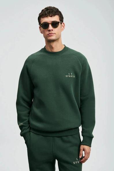 Lufian Sigma Erkek Çimen Yeşili Sweatshirt 112030186 ürün görseli 1