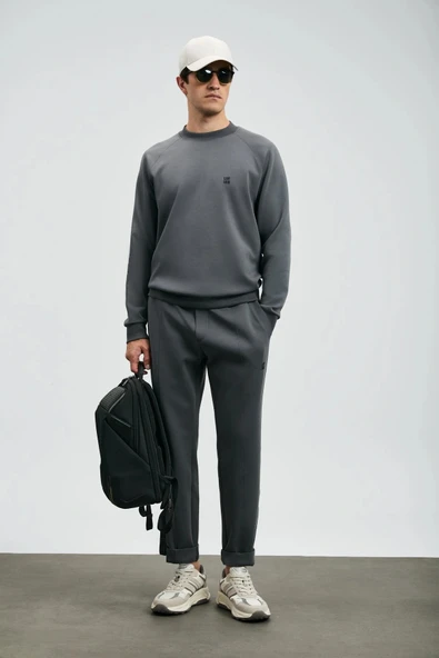 Lufian Erkek Grant Koyu Gri Sweatshirt 112030179 ürün görseli 1