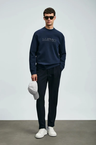 Lufian Luther Erkek Lacivert Sweatshirt 112030171 ürün görseli 1