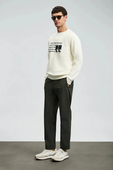 Lufian Erkek Shadow Kırık Beyaz Sweatshirt 112030174 ürün görseli 1