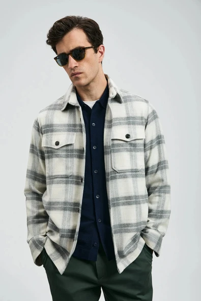 Lufian Valdo Erkek Gri Basic Gömlek Regular Fit 112010669 ürün görseli 1