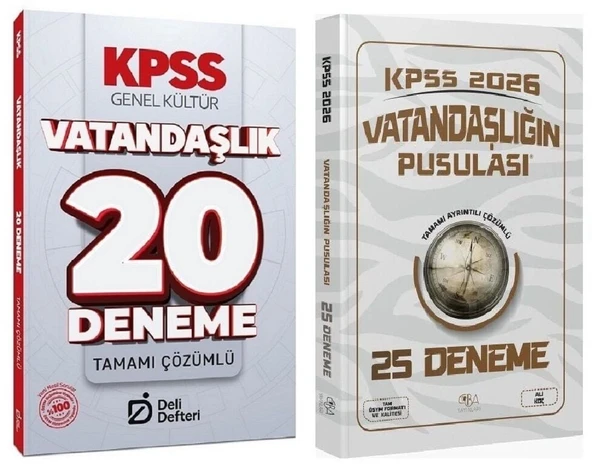 CBA + Deli Defteri 2026 KPSS Vatandaşlık Vatandaşlığın Pusulası 25+20 Deneme 2 li Set - Ali Koç CBA + Deli Defteri Yayınları ürün görseli 1