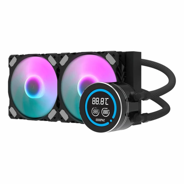 Aigo DN240D ARGB 240mm AM5/1700P Siyah İşlemci Sıvı Soğutucu ürün görseli 1