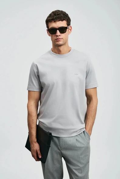 Lufian Roland Erkek Gri Basic T-Shirt 112020058 ürün görseli 1