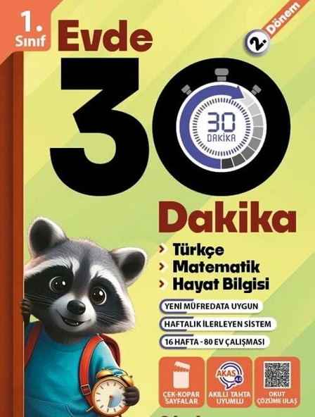Tudem 1. Sınıf 2. Dönem Evde 30 Dakika Çalışma Kitabı Tudem Yayınları ürün görseli 1