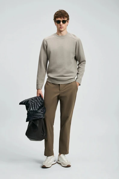Lufian Daren Smart Chino Erkek Toprak Renk Slim Fit Pantolon 112190340 ürün görseli 1