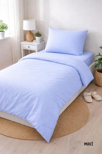 Colours Soft Tek Kişilik Nevresim Takımı Açık Mavi ürün görseli 1