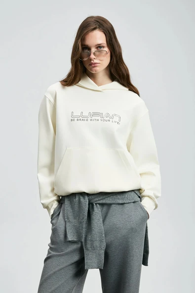 Lufian Cassa Kadın Kırık Beyaz Örme Sweatshirt 122030023 ürün görseli 1