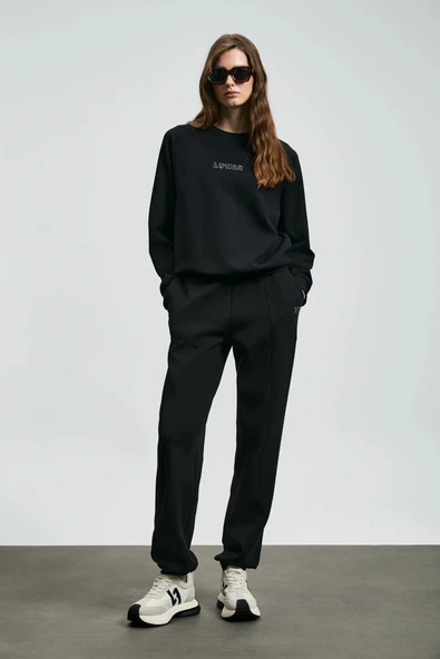 Lufian Alice Kadın Siyah Örme Sweatshirt 122030016 - Resim 2