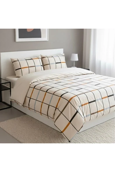 Çift Kişilik Nevresim Takımı 200x220cm - 4 Yastık Kılıfı - Lastikli Çarşaflı 180x200+25 ürün görseli 1