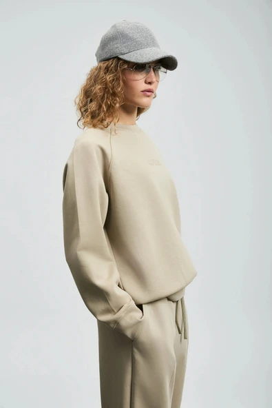 Lufian Kadın Alice Örme Bej Sweatshirt 122030016 - Resim 2